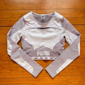 Puma cropped long sleeve sz S